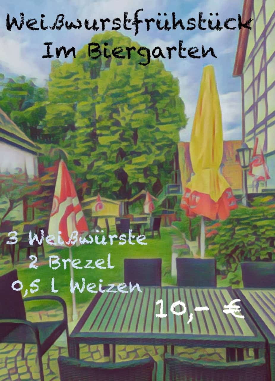 Weißwurstfrühstück im Biergarten